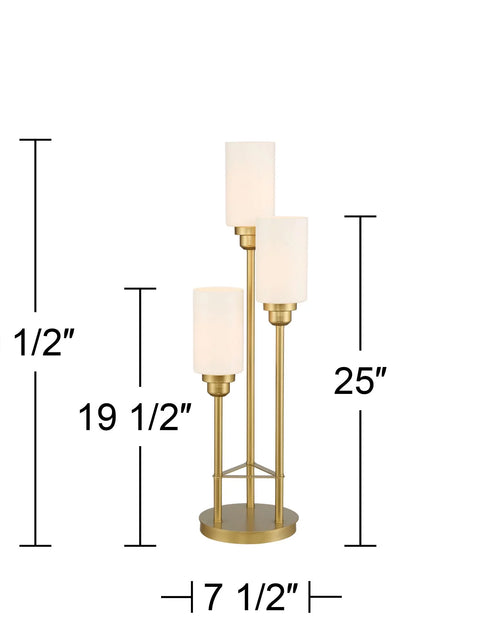 Load image into Gallery viewer, Malone Modern Tree Table Lamp 30 1/2&quot; Tall Brass Metal 3 Light White Glass Shades for Bedroom Living Room Bedside Nightstand Office Kids
