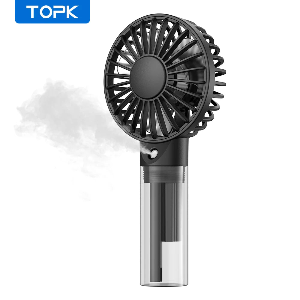 Portable Handheld Misting Fan 2000Mah Rechargeable Personal Mister Fan, Battery Operated Spray Water Mist Fan Foldable Mini