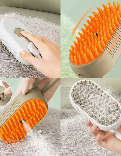 Load image into Gallery viewer, Cat Steam Brush, 3 in 1 Self Cleaning Cat Steamy Pet Brush Steamer Brush for Massage for Removing Tangled and Loosse Hair (White)
