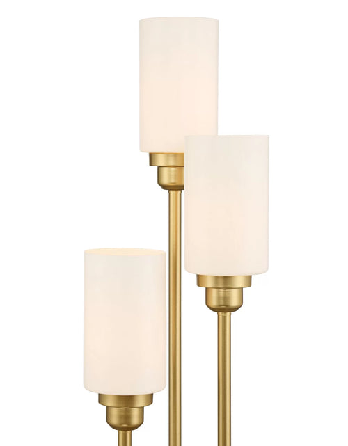 Load image into Gallery viewer, Malone Modern Tree Table Lamp 30 1/2&quot; Tall Brass Metal 3 Light White Glass Shades for Bedroom Living Room Bedside Nightstand Office Kids
