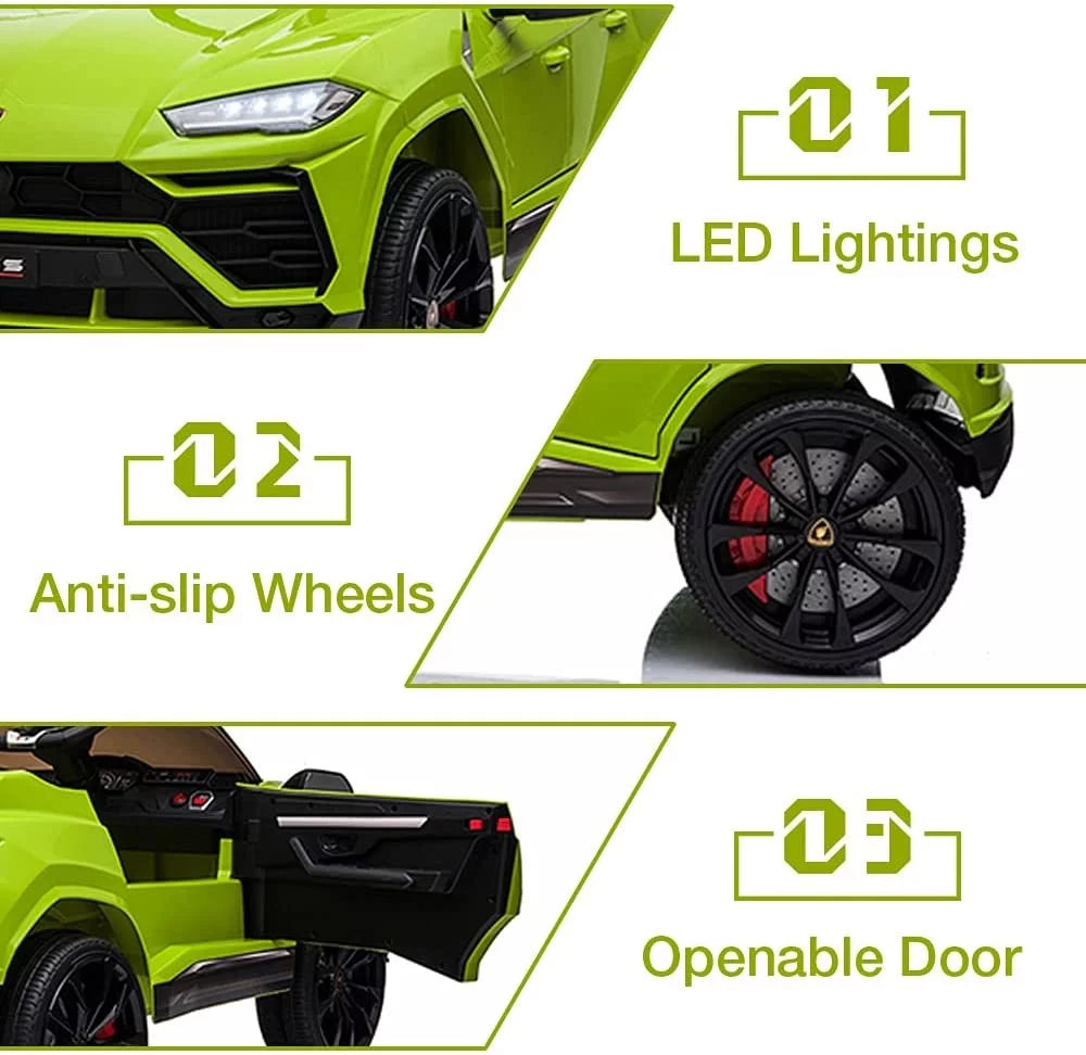 Lamborghini Urus 12V Electric Powered Ride on Car Toys for Girls Boys, Pink Kids Electric Vehicles Ride on Toys with Remote Control, Foot Pedal, MP3 Player and LED Headlights, CL61