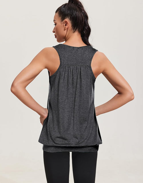 Load image into Gallery viewer, Womens plus Size Workout Yoga Tank Top Loose Fit Athletic Tank Top Sleeveless round Neck Racerback Tops
