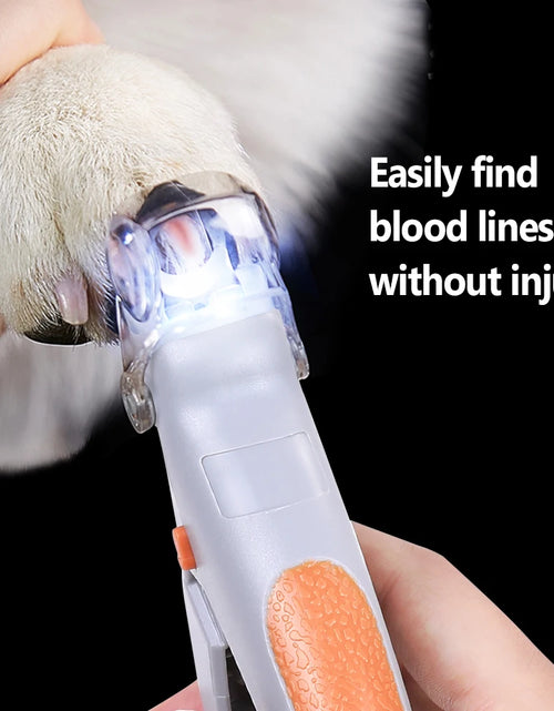 Load image into Gallery viewer, Pet Nail Clippers with Magnifying Function and LED Light Effective Pet Nail Trimming Cat and Dog Foot Cleaning and Care Tools
