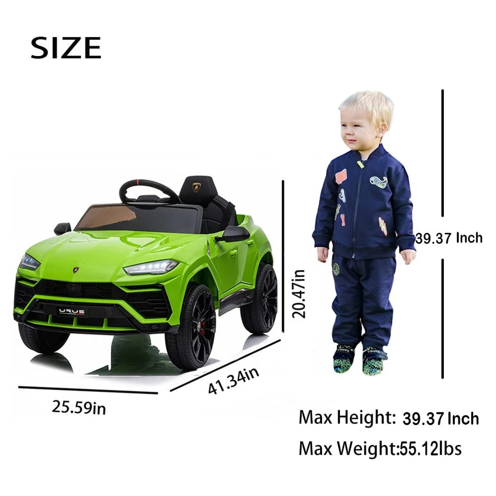 Lamborghini Urus 12V Electric Powered Ride on Car Toys for Girls Boys, Pink Kids Electric Vehicles Ride on Toys with Remote Control, Foot Pedal, MP3 Player and LED Headlights, CL61