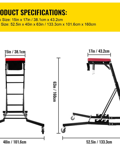 Load image into Gallery viewer, Top Car Engine Crawler, Adjustable Height Foldable Top Crawler, 400 Lb Capacity High Top Engine Crawler with Four Casters, Padded Deck, Suitable for Home Garage, Workshop Maintenance
