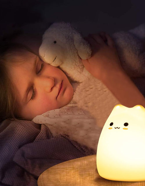 Load image into Gallery viewer, Kids Night Light Cat Lamp,  Kitty Night Light for Kids Silicone Kawaii Lamp Cute Nightlight for Toddler Baby Girl Birthday Gifts, Halloween Christmas Gifts
